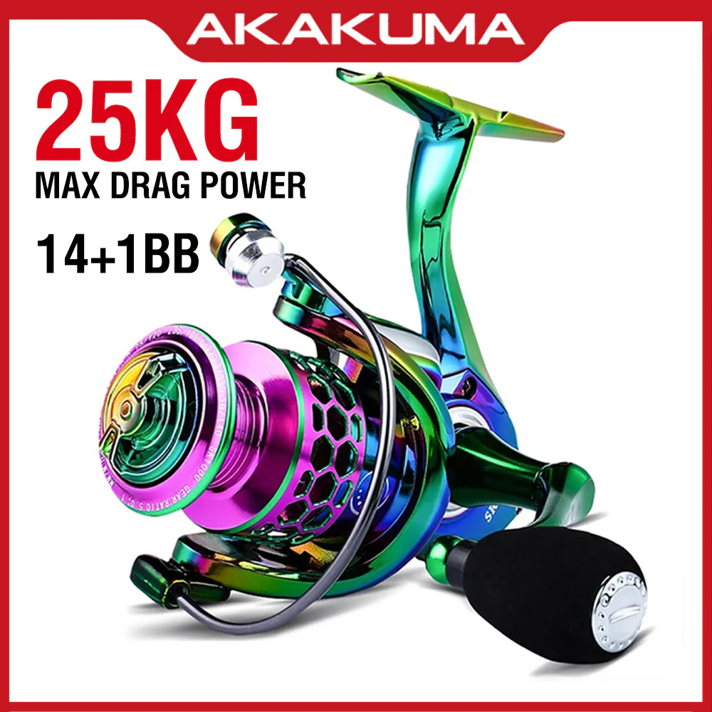 AKAKUMA colorful metal spinning reel sizes 1000 to 6000